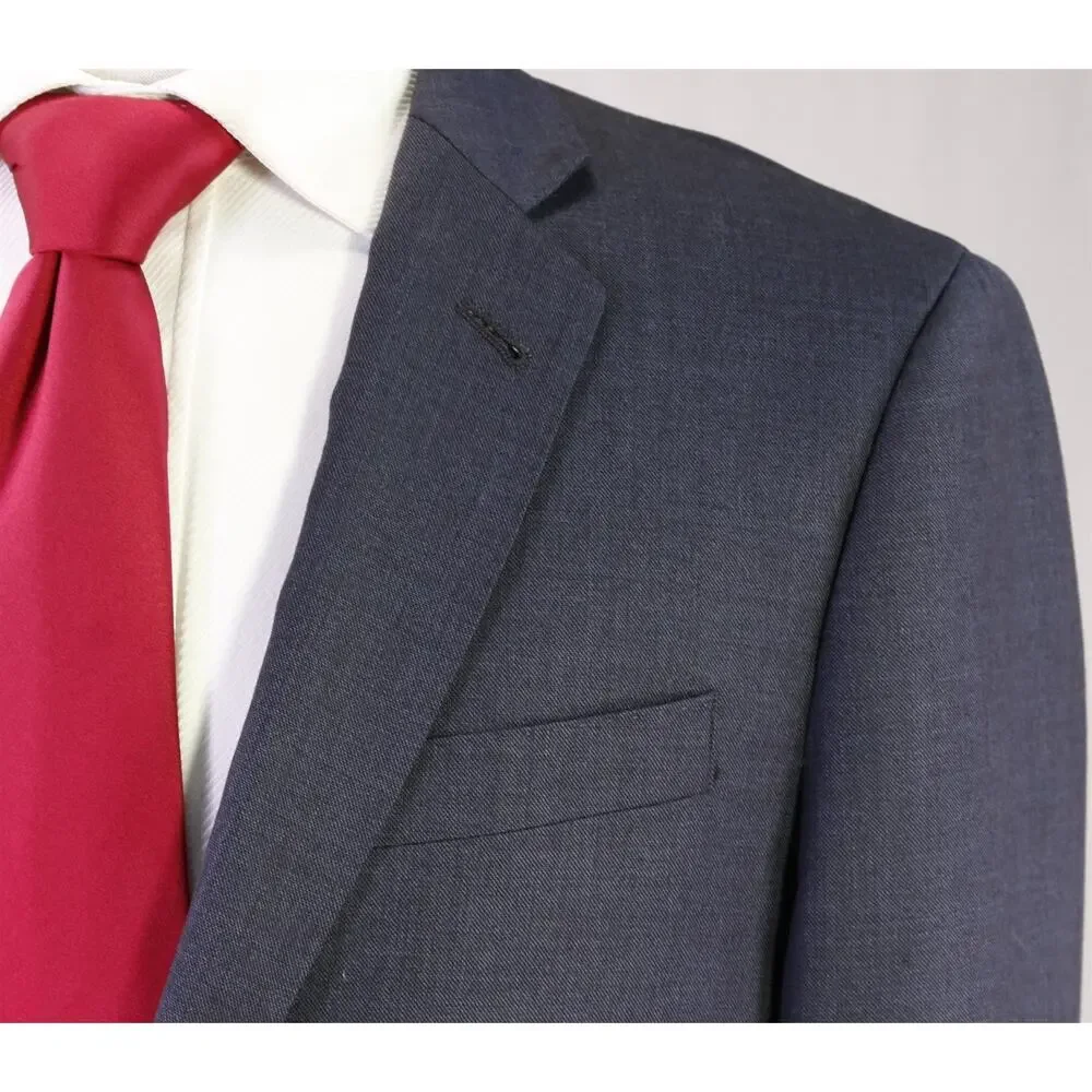 J Crew Ludlow Blue Gray 2-Btn Italian Wool Suit 38S